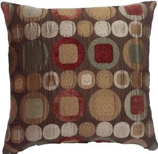 Zoreye Decorative Throw Pillow (161BRNRED_1818) 18x18 Standard Square Pillow Brown, Red  