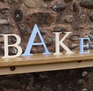 'bake' large wooden letters by andrea fay's