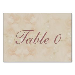 Roses pearls table placement number pink business card