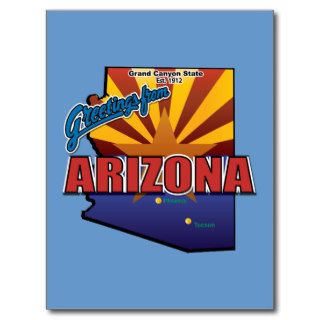 Arizona   State of Arizona Postcard