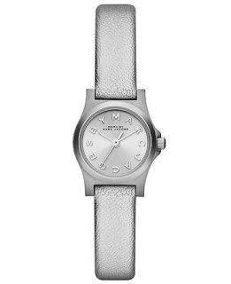 Marc by Marc Jacobs Womens Henry Dinky Silver Metallic Leather Strap Watch 21mm MBM1296   Watches   Jewelry & Watches