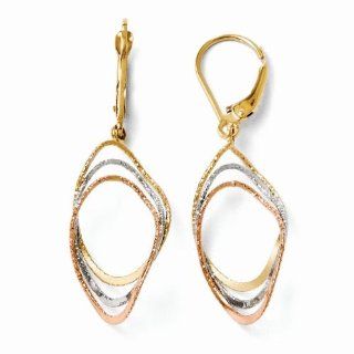 Leslies 14K Tri Color Earrings 159A Jewelry