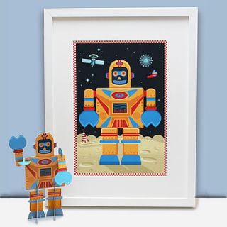 big yellow robot print gift pack by clockwork soldier