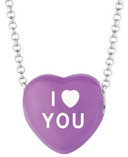 Sweethearts Sterling Silver Necklace, Purple I Love You Heart Pendant   Necklaces   Jewelry & Watches