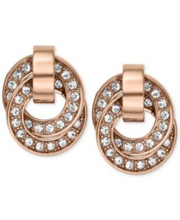 Michael Kors Rose Gold Tone Crystal Pav� Interlocked Ring Pendant Necklace   Fashion Jewelry   Jewelry & Watches