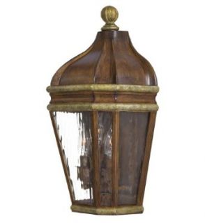 The Great Outdoors 8798 161 3 Light Outdoor Wall Sconce from the Marietta Collection, Mossoro Walnut with Silver Highlights   Wall Porch Lights  