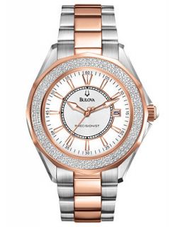 Bulova Womens Precisionist Diamond (2/3 ct. t.w.) Two Tone Stainless Steel Bracelet Watch 36mm 98R163   Watches   Jewelry & Watches