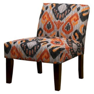 Avington Upholstered Slipper Chair   Ikat Gray/O
