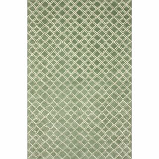 nuLOOM Handmade Moroccan Trellis Light Green Wool Rug (7'6 x 9'6) Nuloom 7x9   10x14 Rugs