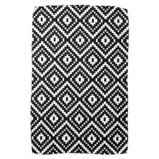Black and White Aztec Tribal Print Towels