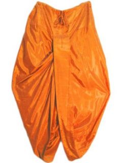 Indian Traditional Men's Saffron Ready to Wear Dhoti Harem Pants Clothing