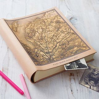 personalised vintage map photo album by atlas & i