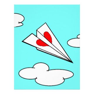 Paper Airplane with Heart Letterhead Design