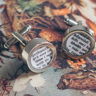 personalised irish dictionary cufflinks by milly's cottage