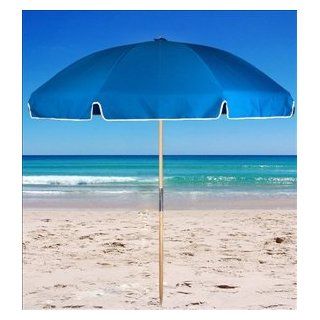 7.5 ft. Acrylic Beach Umbrella Wood Pole / Steel Ribs by Frankford   Pacific Blue Select Options No   Carry Bag Sports & Outdoors