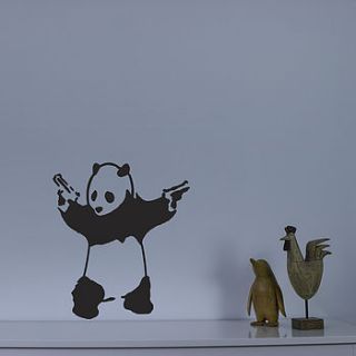 banksy panda bear vinyl wall decal by vinyl revolution