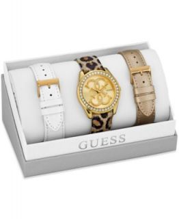 GUESS Womens Interchangeable Leather Strap Watch Set 36mm U0201L2   Watches   Jewelry & Watches