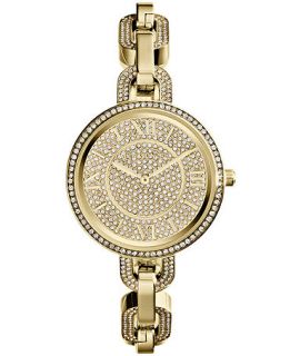 Michael Kors Womens Delaney Crystal Accent Gold Tone Stainless Steel Link Bracelet Watch 37mm MK3268   Watches   Jewelry & Watches