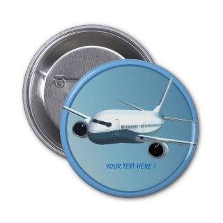 Passenger Jet  On  The Sky Button