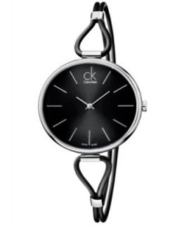 Calvin Klein Watch, Womens Swiss Selection White Leather Cord Strap 38mm K3V236L6   Watches   Jewelry & Watches
