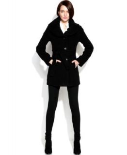 Calvin Klein Asymmetrical Belted Walker Coat   Coats   Women