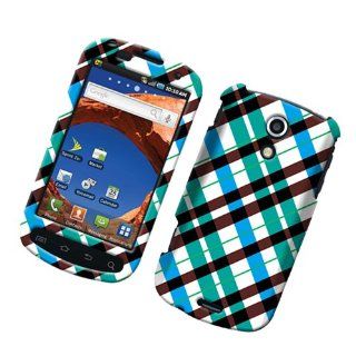 Eagle Cell PISAMEPIC4GR154 Stylish Hard Snap On Protective Case for Samsung Galaxy S2/Epic 4G Touch/D710   Retail Packaging   Blue Green Brown Check Cell Phones & Accessories