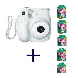 Fujifilm INSTAX MINI 7S Camera and Film Kit (White) with 5 Twin Packs of MINI INSTAX Film  Instant Film Cameras  Camera & Photo