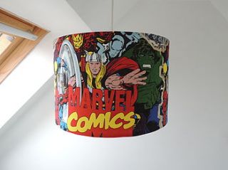 handmade marvel comics lampshade by the shabby shade