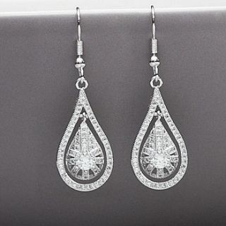 vintage pave style crystal earrings by queens & bowl