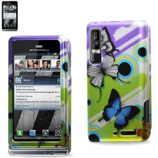 Protector Cover MOTOROLA DROID 3 T862 Snap On Hard Case Butterflies 2DPC MOTXT862 153 Cell Phones & Accessories