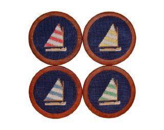 Smathers & Branson Rainbow Fleet Needlepoint Coasters, Classic Navy (Coaster 1)   Nautical Needlepoint