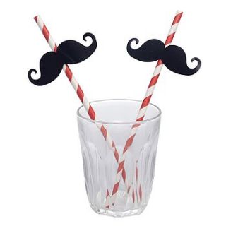 moustache retro paper straw set of 12 by little baby company