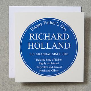 personalised heritage plaque card by modo creative