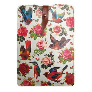 birds and roses leather case for kindle by tovi sorga