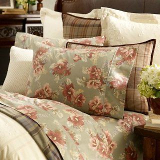 Lauren By Ralph Lauren Shetland Manor Bedding Sage Floral Flat Sheet; QUEEN  