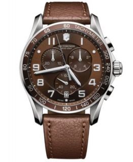 Victorinox Swiss Army Watch, Mens Chronograph Brown Leather Strap 241498   Watches   Jewelry & Watches