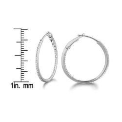 Sterling Silver 1/5ct TDW Diamond Round Hoop Earrings (H I, I2 I3) Diamond Earrings