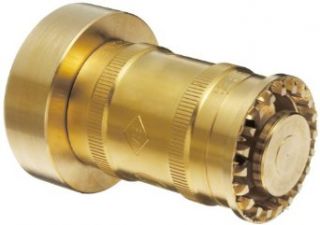 Moon BRN151NST Brass Fire Hose Nozzle, Twist On/Off, 60 gpm, 1 1/2" NST