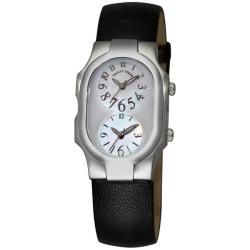 Philip Stein Women's 'Signature' Black Strap Dual Time Watch with Pin Buckle Philip Stein Women's Philip Stein Watches