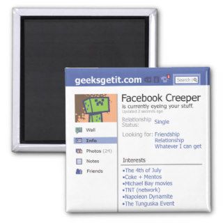 Facebook Creeper Fridge Magnet