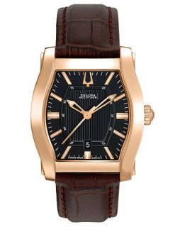 Bulova Accutron Watch, Mens Swiss Stratford Brown Alligator Leather Strap 31x29mm 64B119   Watches   Jewelry & Watches