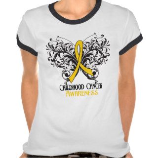 Butterfly Childhood Cancer Awareness Tee Shirts