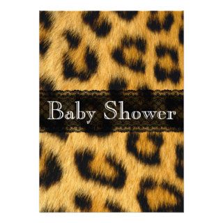 Natural Cheetah Print Baby Shower Invitation