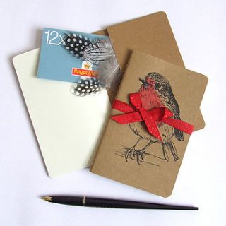 printed robin moleskine notebook by feltmeupdesigns