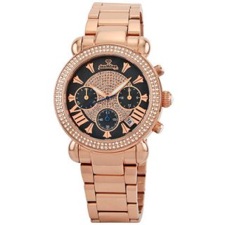 JBW Womens Victory Watch in Rose Gold with Black Dial