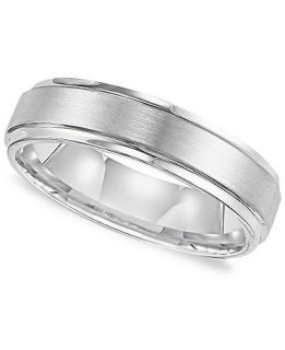 Triton Mens White Tungsten Carbide Ring, Comfort Fit Wedding Band (6mm)   Rings   Jewelry & Watches