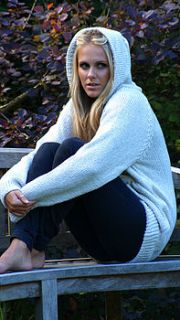 women's hand knitted hooded jumper by lily & albert