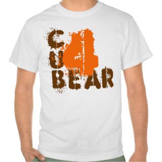 Cub 4 Bear Orange and Brown Grunge Text Bear Cub Tshirts