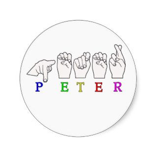 PETER ASL FINGERSPELLED  NAME SIGN STICKER