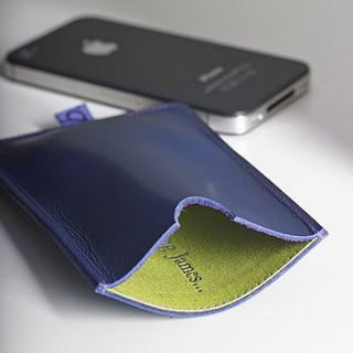 personalised leather case for iphone by bookery